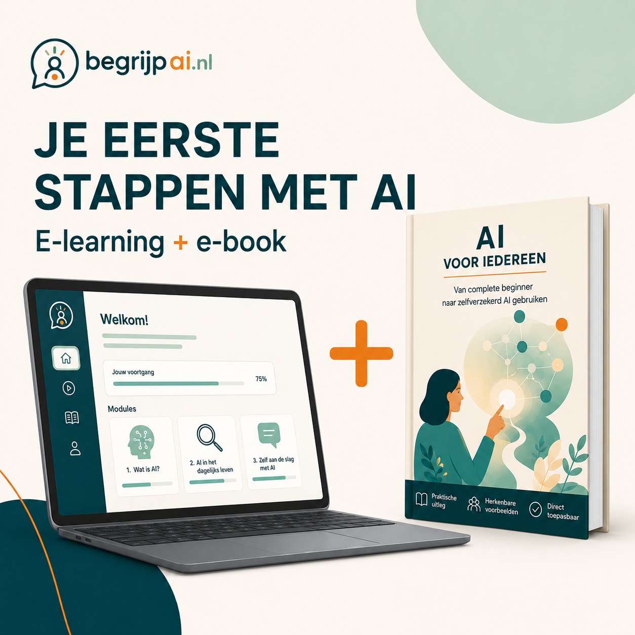 Online cursus Je eerste stappen met AI inclusief het e-book AI voor Iedereen